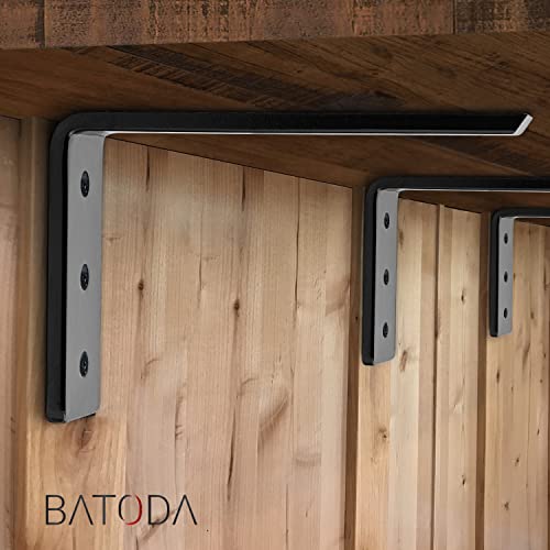 BATODA 8” Countertop Support Steel Brackets (4 PCS), Heavy Duty L Bracket - size: 8 Inch