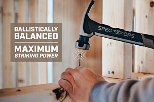 Spec Ops Tools Framing Hammer for Carpentry & Demolition, Magnetic Nail Holder, Rip Claw, Milled Face 22 Oz - size: 22 Oz