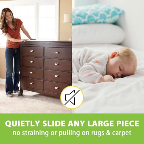Furniture Sliders for Carpet 20 Pieces 3.5 Inch Heavy Duty Movers Pads Plastic EVA Gliders Easy Move Sofa Bed Table Without Lifting (Beige, 3.5") - color: Beige