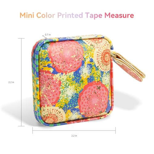Mini Retractable Soft Tape Measure for Sewing, Fabric, Body Measurements - color: peony+Cherry