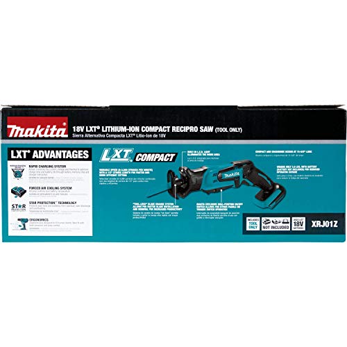 Makita XRJ01Z 18-Volt LXT Lithium-Ion Cordless Compact Reciprocating Saw (Tool Only, No Battery), Bare Tool - style: Tool Only
