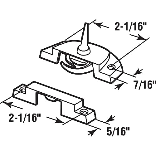 Prime-Line F 2762 Double Hung Sash Lock, 2-1/16 In., Single Pack - color: Silver