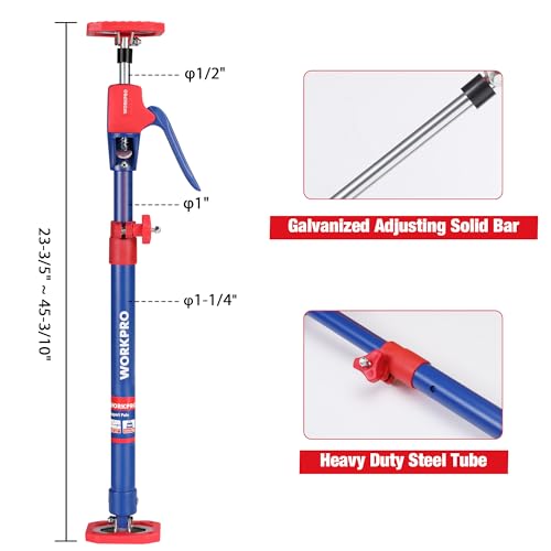 WORKPRO Cabinet Jacks, 23-5/8" to 45-1/4" Adjustable Support Pole, 2-Pack - size: Medium-23.6"-45.3" 2PC