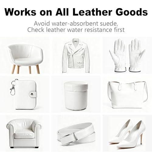 White Leather Repair Kit, Recoloring Balm, Leather Dye | Restore Scratches, Faded & Aged Leather & Vinyl Couches, Boots, Car Seats & Furniture - color: White