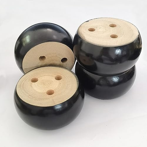 2 Inch Wood Sofa Furniture Legs Round Black Bun Feet 2 Inch Tall Legs Replacement for Sofa/Couch/Ottoman/Loveseat/Cabinet with Screw Set of 4 (Diameter: 3.7inch, Black) - color: Black, size: Diameter: 3.7inch