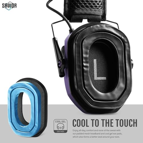 Savior Equipment Apollo Electronic Earmuffs For Shooting w/Gel Ear Pads, 24dB NRR, Noise Cancelling Ear Protection Headset