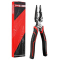 HAUTMEC Pro Wire Stripper Tool 8" Multifunctional Combination Linesman Pliers Cable Cutter Wire Strippers Electrical Terminal Crimping Tool Clamping Spanner High leverage Eccentric Design HT0321 - color: 8" Combination Pliers