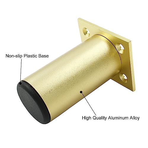 4-Pack Adjustable Aluminum Alloy Furniture Legs 3" Height Gold - color: Gold, size: 3 Inch