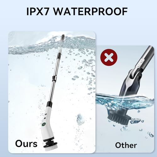 Electric Bathroom Cleaning Brush Cordless Shower Scrubber SD-CTB01 - color: White and Black