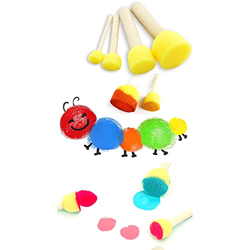 Kids Art & Craft Painting Drawing Tools Mini Flower Sponge Brush Set Fun Kits Early DIY Learning