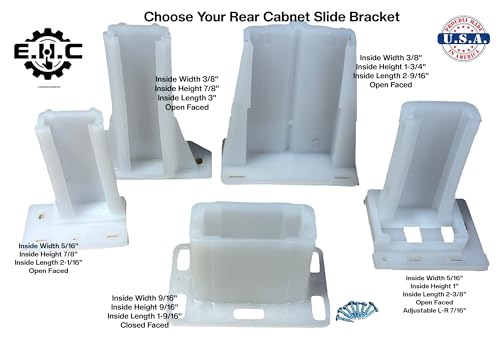 Drawer/Cabinet Slide Track/Socket/Brackets/Choose from Various Sizes/All Hardware Included by E.H.C. (3/8" Track Width x 7/8" Height x 3" Length) - size: 3/8" Track Width x 7/8" Height x 3" Length