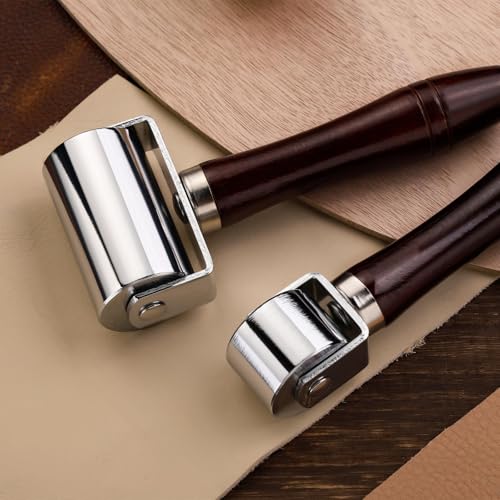 Mnuizu 26 mm+ 60mm Leather Press Edge Roller, Brayer Rollers for Crafting - color: Black, size: 26mm+60mm