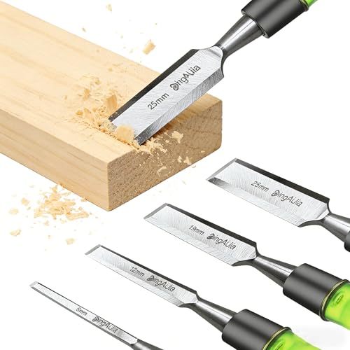 4 Pcs Wood Chisel Set for Woodworking (1/4", 1/2", 3/4", 1")