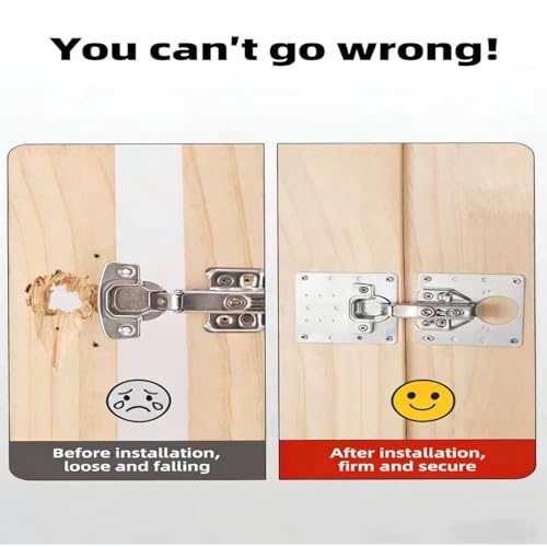 8PCS Thickened Hinge Repair Plate,Repairing Cabinet Doors with Loose Hinges