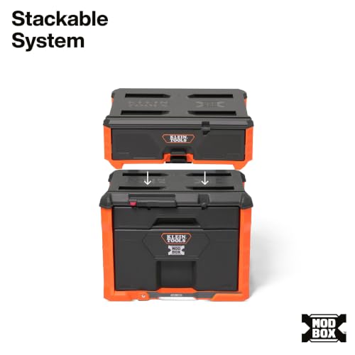 Klein Tools 54844MB MODbox Compact Single Drawer Box Full Width, Tool Storage Drawer with Ball Bearing Slides, Dividers Included, PVC Foam Mat - size: Compact Full Width