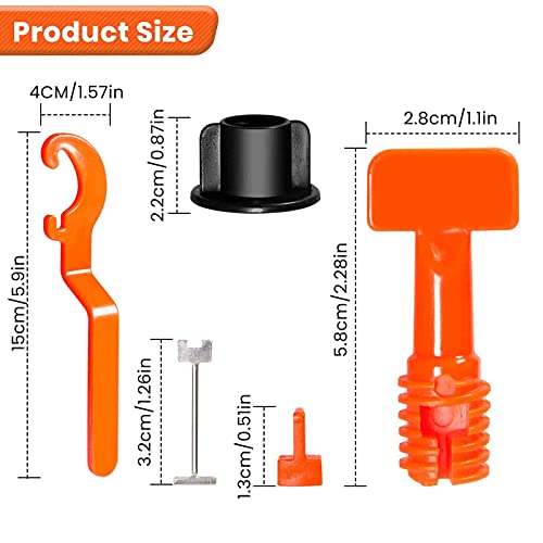 Tile Leveling System Kit,100pcs Reusable Tile Leveler Spacers+500pcs 1/12" Cross-shaped Tile Spacers+3pcs Wrench+50pcs 1/16" Replaceable Spare Steel T-Pin,Tools for Wall Floor Tile Adjustment(100) - size: 100