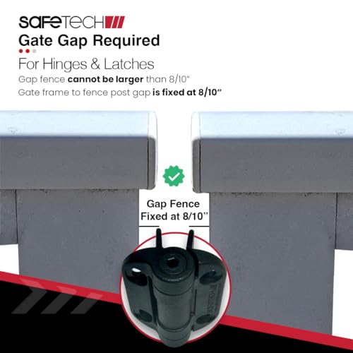 Safetech Hardware MegaKlik Self Closing Gate Hinges | Self-Aligning Heavy Duty Spring Hinges | Adjustable Tension | Pool safety Hinge | Square Post, Aluminum Gates | Swing Close 185 lbs SHH135 - Black - color: Black, size: MEGAKLIK