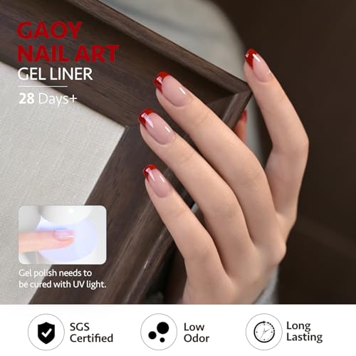 GAOY Red Swirl Gel Nail Polish Art Liner, 12ml Bright Red Color - color: Scarlet Red