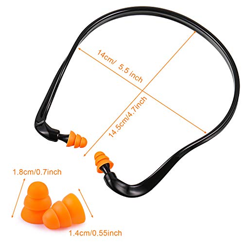 BBTO 4 Pcs Banded Earplugs for Shooting Range Band Ear Plugs, Orange
