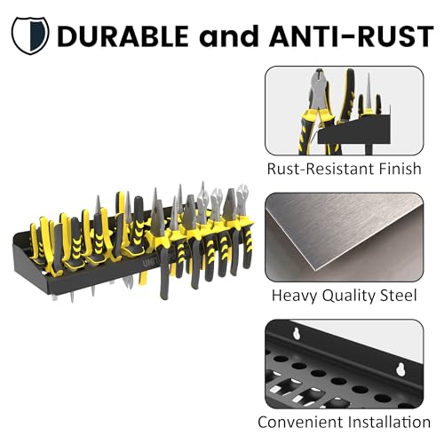 UNITEDPOWER Pliers Holder, Wall Mount Storage Rack Organizer for Workshop, Shed, Garage, Home, Stores up to 12 Pliers or Small Tools - style: Pliers Holder
