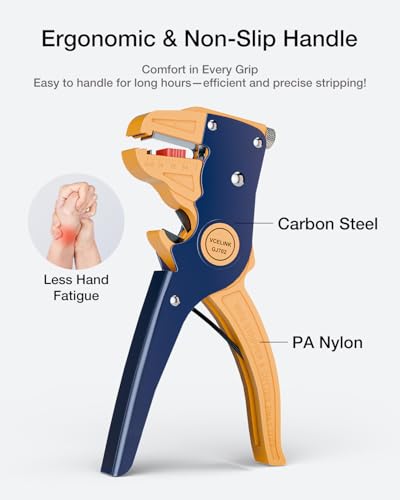 VCELINK Wire Stripper and Cutter, Quick Strip Automatic Wire Stripper - color: Blue
