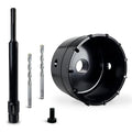 DECKRKAT 3-1/2" Concrete Hole Saw Kit,Electroplated Black Quenching Tech,Heavy-Duty Thickened Alloy Teeth,SDS Plus Shank & 2 Center Bits for Concrete,Brick,Stone. - size: (90mm)3-1/2"