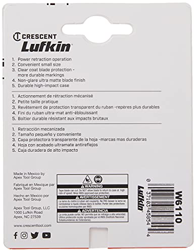 Crescent Lufkin 1/4" x 10' Pee Wee Pocket Tape Measure | W6110
