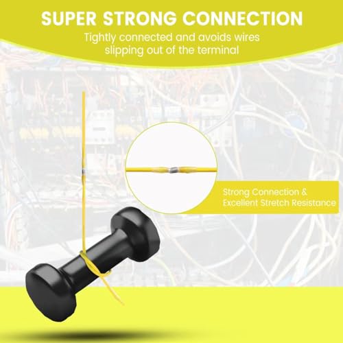 100 PCS Yellow Heat Shrink Butt Connectors,12-10 AWG, Self Soldering Butt Connector, Waterproof Solder Seal Wire Connectors, Butt Splice Wire Terminals for Automotive Marine Boat - size: AWG 12-10 (Qty: 100)