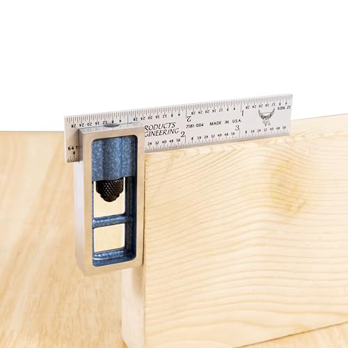 PEC Tools Double Square, 4" Machinist Blade, Made in USA - color: Graduation: 4R (8ths/16ths/32nds/64ths), size: 4"