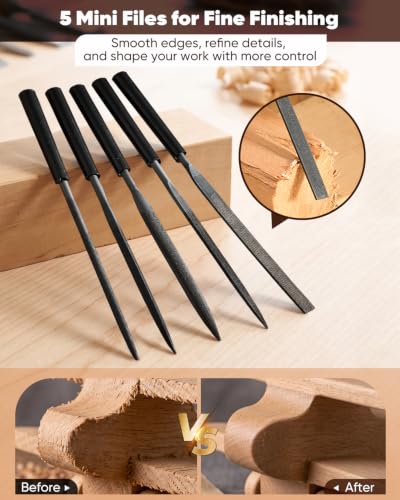 SakerNeo 35PCS Wood Carving Kit Whittling tools Set - color: Brown 35pcs