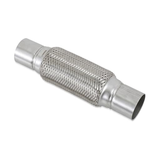 2.25''X8''universal stainless steel Exhaust Flex Pipe with Ends 12" Inch Long Heavy Dutydouble braided bendable exhaust Flex Pipe - size: 2.25''X8''X12''