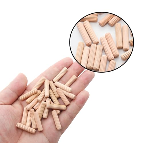 48Pcs 6mm x 25mm / 1/4 Inch x 1 Inch Wooden Dowel Pin - size: 6 x 25mm