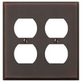 AMERELLE 68DDDB Manhattan Double Duplex Cast Metal Wallplate in Aged Bronze, 2 Duplex - size: 2 Duplex