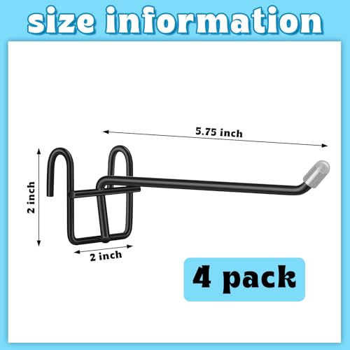 MorningRo 4 Pcs Accessory Shelving Hook for Wire Shelf Accessories, Black | Heavy Duty Metal with Rubber Cover, Fits Wire Shelves Organizing Kitchen Tools, Space-saving Storage Pantry Garage Closet - color: Black