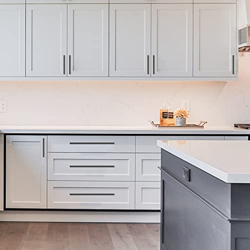 Amerdeco 10 Pack Matte Black Cabinet Pulls 5 Inch(128MM) Hole Centers Kitchen Cabinet Handles Cabinet Hardware Kitchen Handles for Cabinets Cupboard Handles Drawer Pulls ZH0060 - color: Matte Black, size: 5"/128mm Hole Center, style: 10 Pack