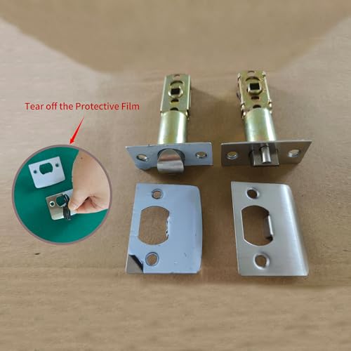 1 Pack of MANREN Lever Keyed Entry Door Lever Handle Lock, Universal Door Knob Hardware,Nickel Brushed Color (MR802ET) - color: Nickel Brushed, style: Entrance