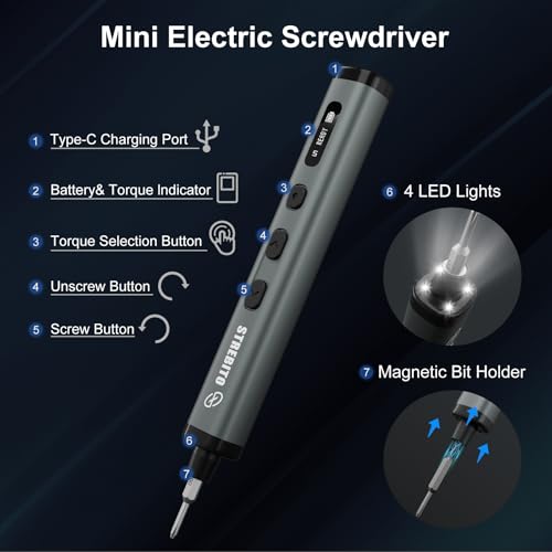 STREBITO 78 IN 1 Mini Electric Screwdriver Set, Cordless Screwdriver Kit