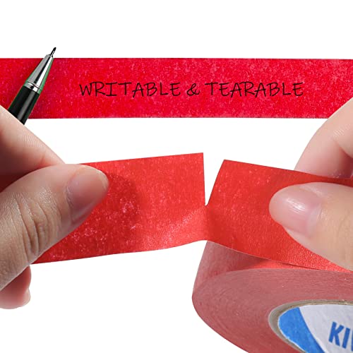 Red Painters Tape,1 inch x 60 Yards - color: Red
