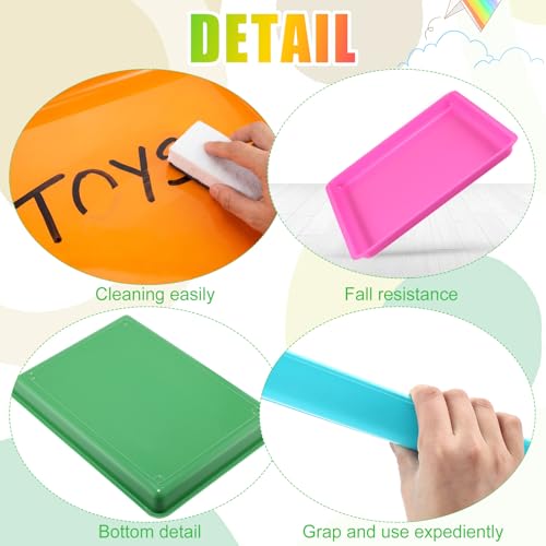 Maitys 15 Pack Plastic Art Trays 12 x 16 Inch Sensory Trays, Vibrant Color - color: Vibrant Color