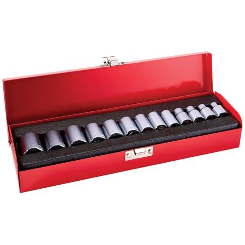 Klein Tools 65506 3/8-Inch Drive Socket Wrench Set with Metric Sizes on 6-Point Sockets, Case Included, 13-Piece - size: 3/8-Inch, style: 13-Piece