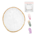 MelodySusie 1Pc Round Resin Nail Art Palette Color Mixing Board White - color: White Round Without Spatula