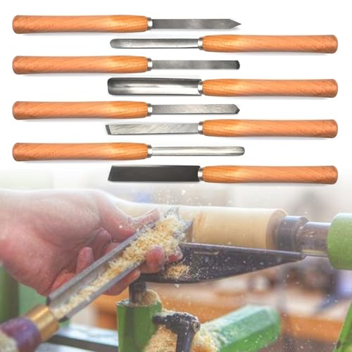 8 Pcs Wood Turning Tools for Lathe, Lathe Chisel Set