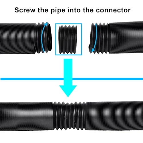 Prestantious 6.6ft Extra Extension Flexible Pipe for Our 3.1" OD Pipe - color: 1 Extra Pipe, Black