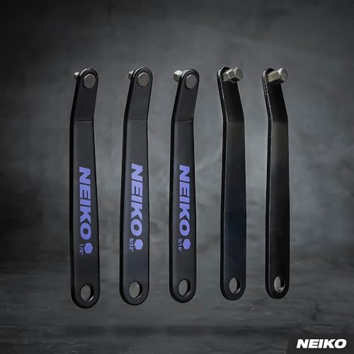 NEIKO 01320A Ultra Low Profile Offset Screwdriver Hex Set, 5 Pc, Heavy Duty S2 Steel Construction, SAE, 10mm Bit Depth, Angled Hex Bit, Bent Screwdriver for Tight Spaces, Allen Wrench Keychain - style: Hex SAE