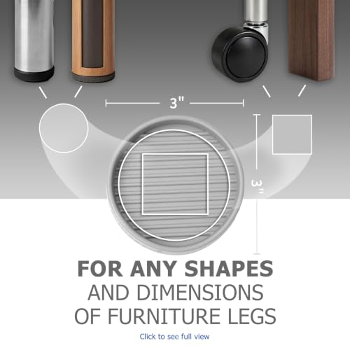 Yelanon Furniture Coasters 8 Pcs 3" Round Gray Caster Cups for Hardwood - size: 8pcs 3" Round Grey
