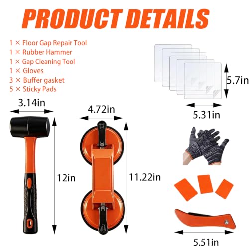 Floor Gap Fixer Tool, Heavy Duty Suction Cup Laminate Repair Kit.