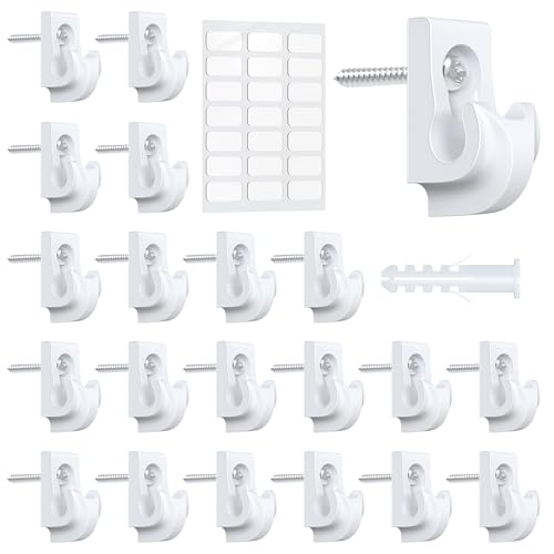 21 Pack Wire Shelf Clips Kit with Screws, Heavy Duty Closet Shelf Support Brackets,Expansion Tubes & Adhesive Pads – Wall Mounted Clips for ClosetMaid, Rubbermaid Wire Shelving (White) - color: White