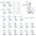 21 Pack Wire Shelf Clips Kit with Screws, Heavy Duty Closet Shelf Support Brackets,Expansion Tubes & Adhesive Pads – Wall Mounted Clips for ClosetMaid, Rubbermaid Wire Shelving (White) - color: White