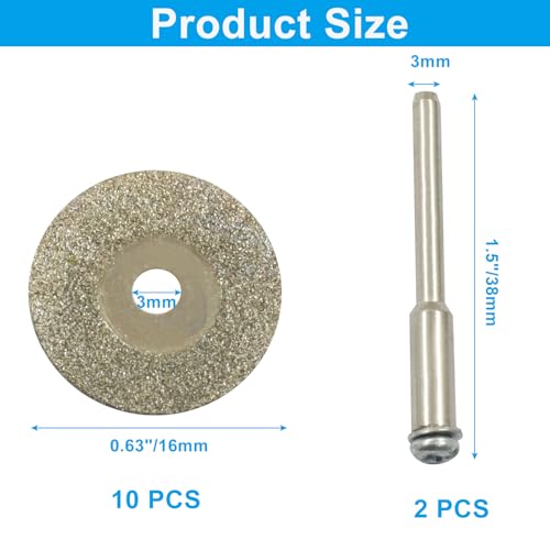 Bivethoi 12 Pack 16mm Mini Diamond Coated Cutting Off Wheels Discs - style: 16mm(12 Pack)