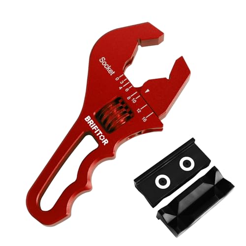 AN Fittings Wrench 3AN-16AN Adjustable AN Wrench Lightweight Aluminum,Compact Size,Red (With Nylon 4" Vise Jaws Pads) - color: Red, size: Small